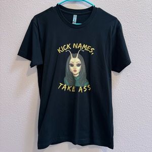 Marvel Mantis Kick Names Take Ass Black T Shirt NEW Small